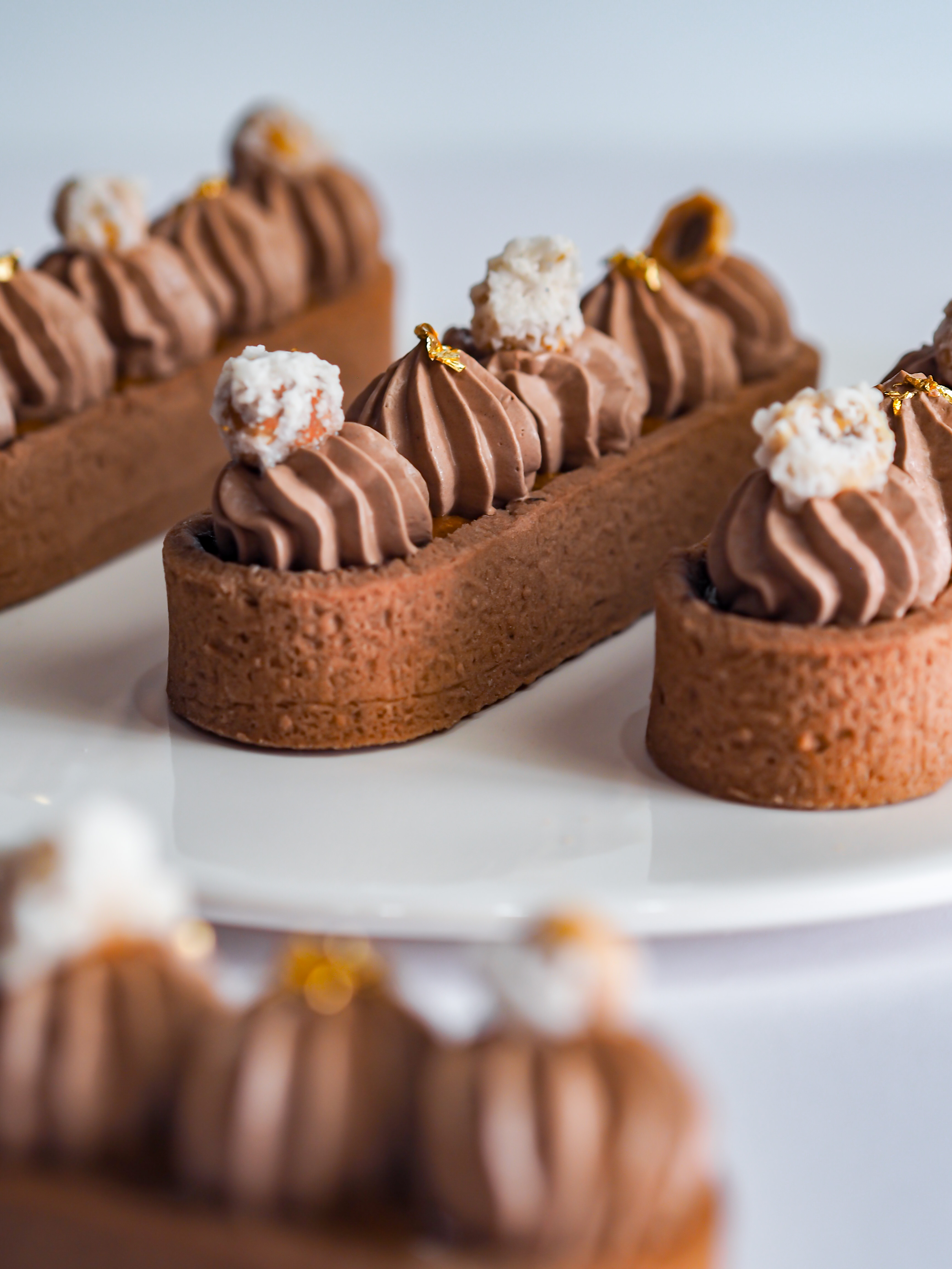 Cocoa and Hazelnut Praliné Tarts