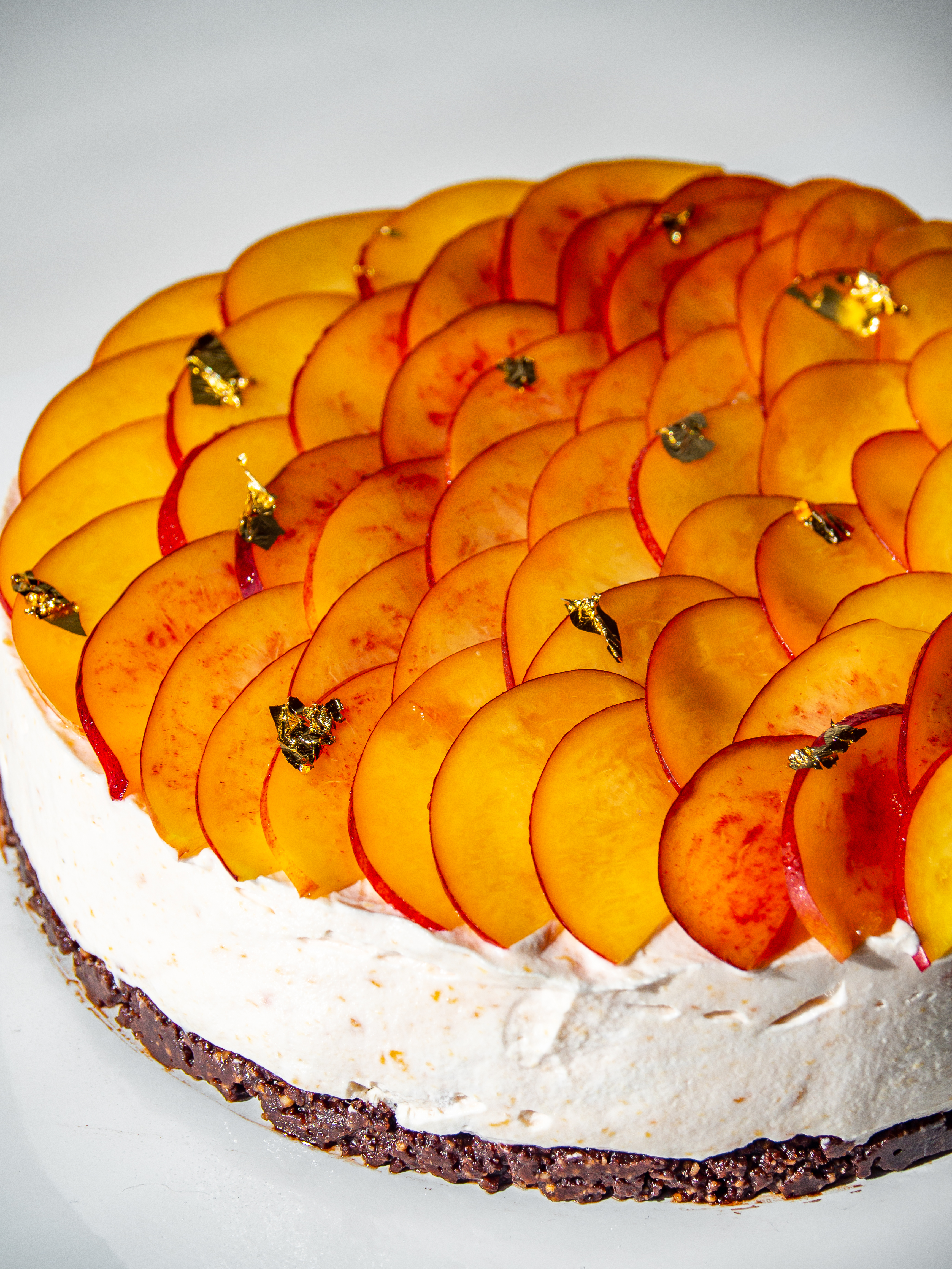 Nectarine and Cocoa Cheesecake