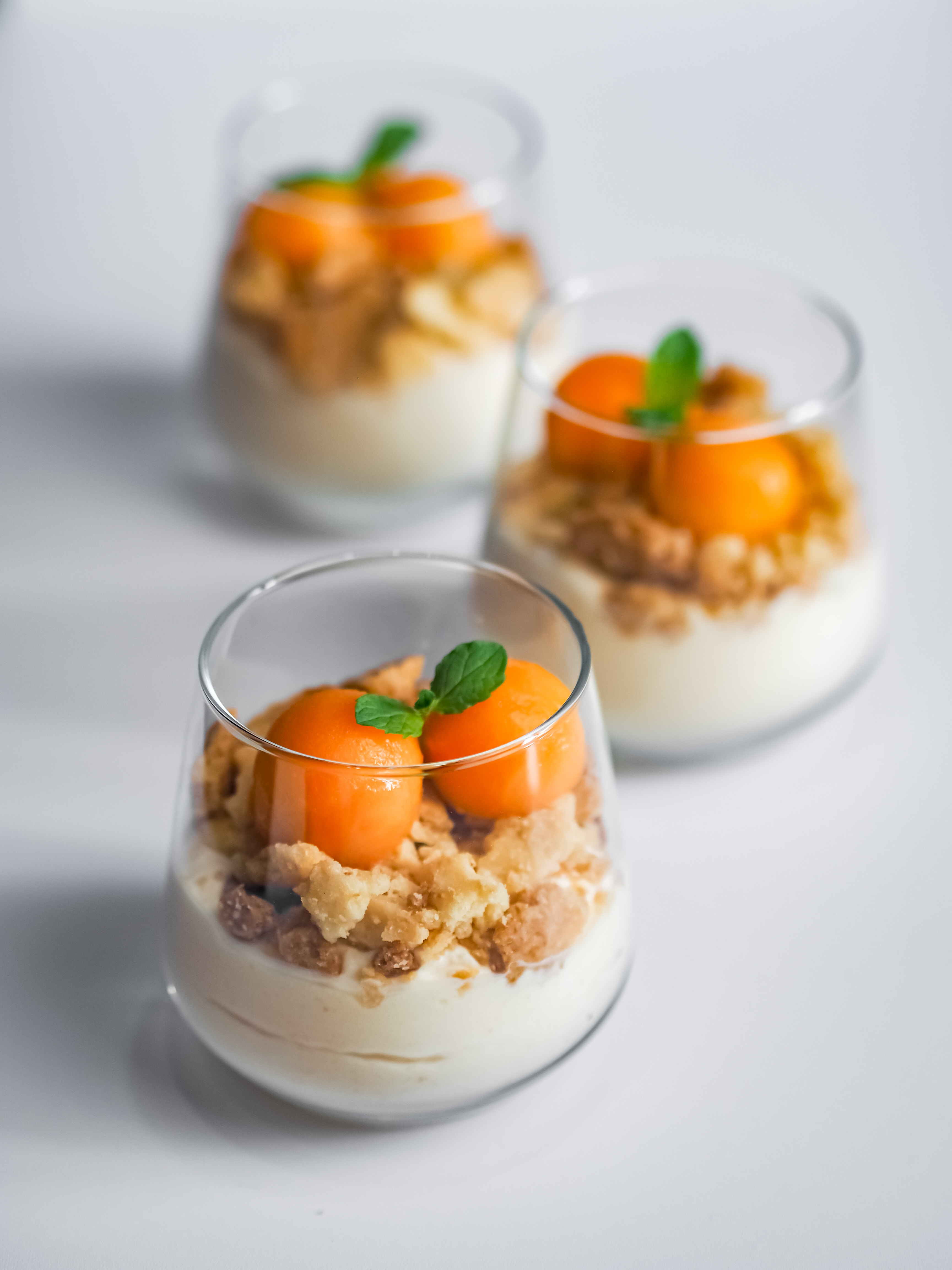 Melon, Lime and Coconut Crumble Mousse