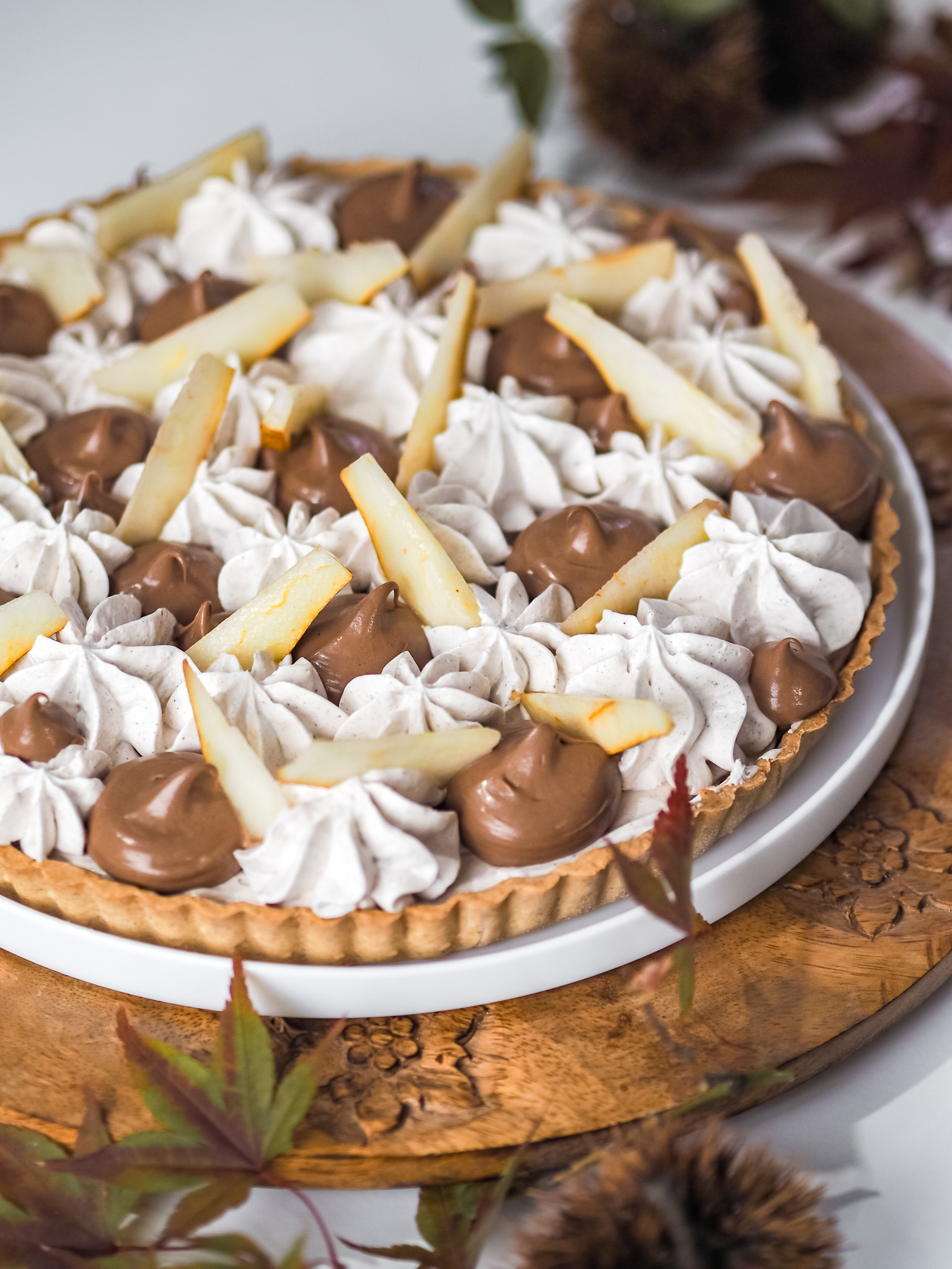 Chestnut, Pear, Chocolate and Cinnamon Tart