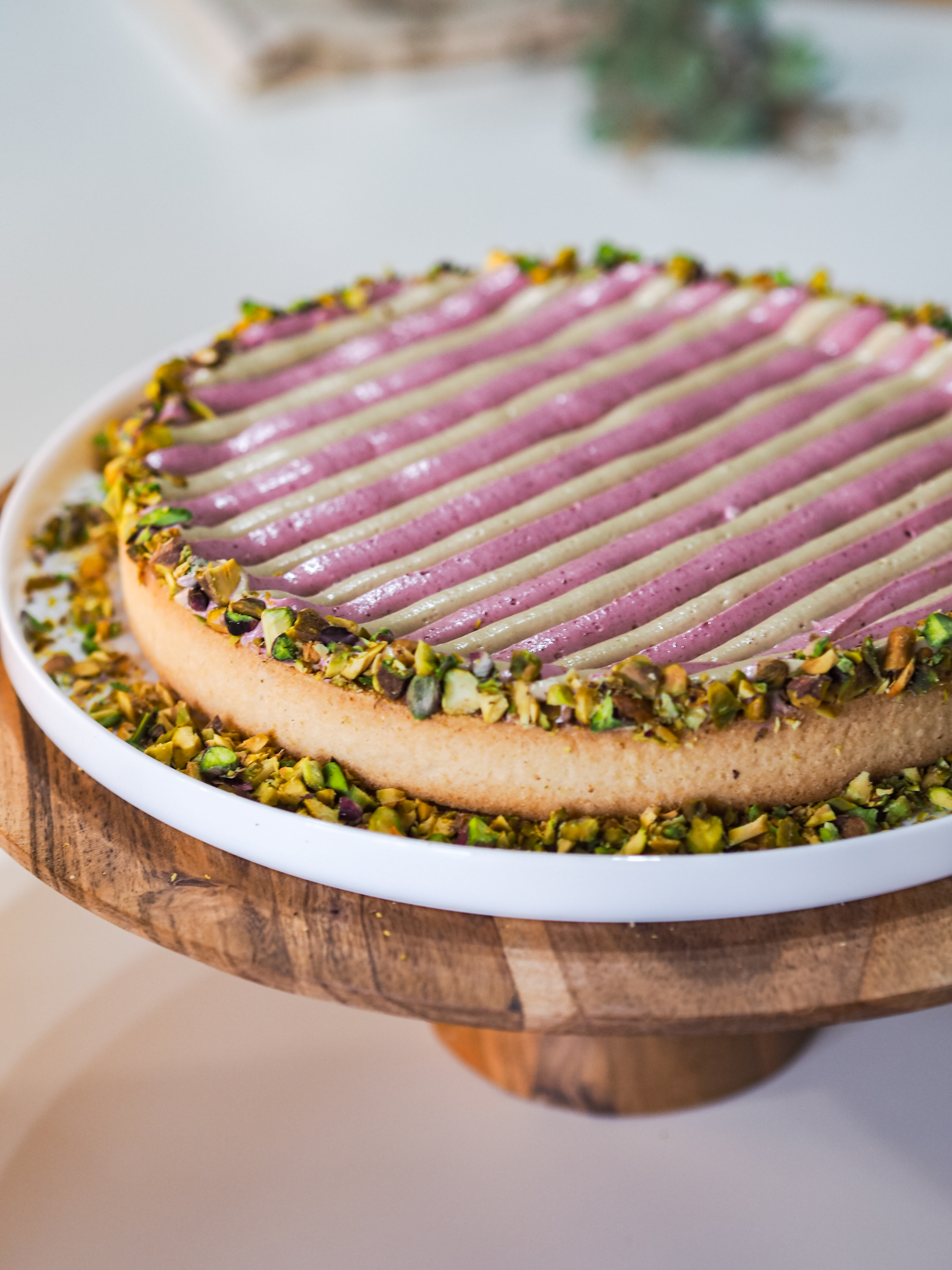 Tart with Pistachio and Cherry Creams