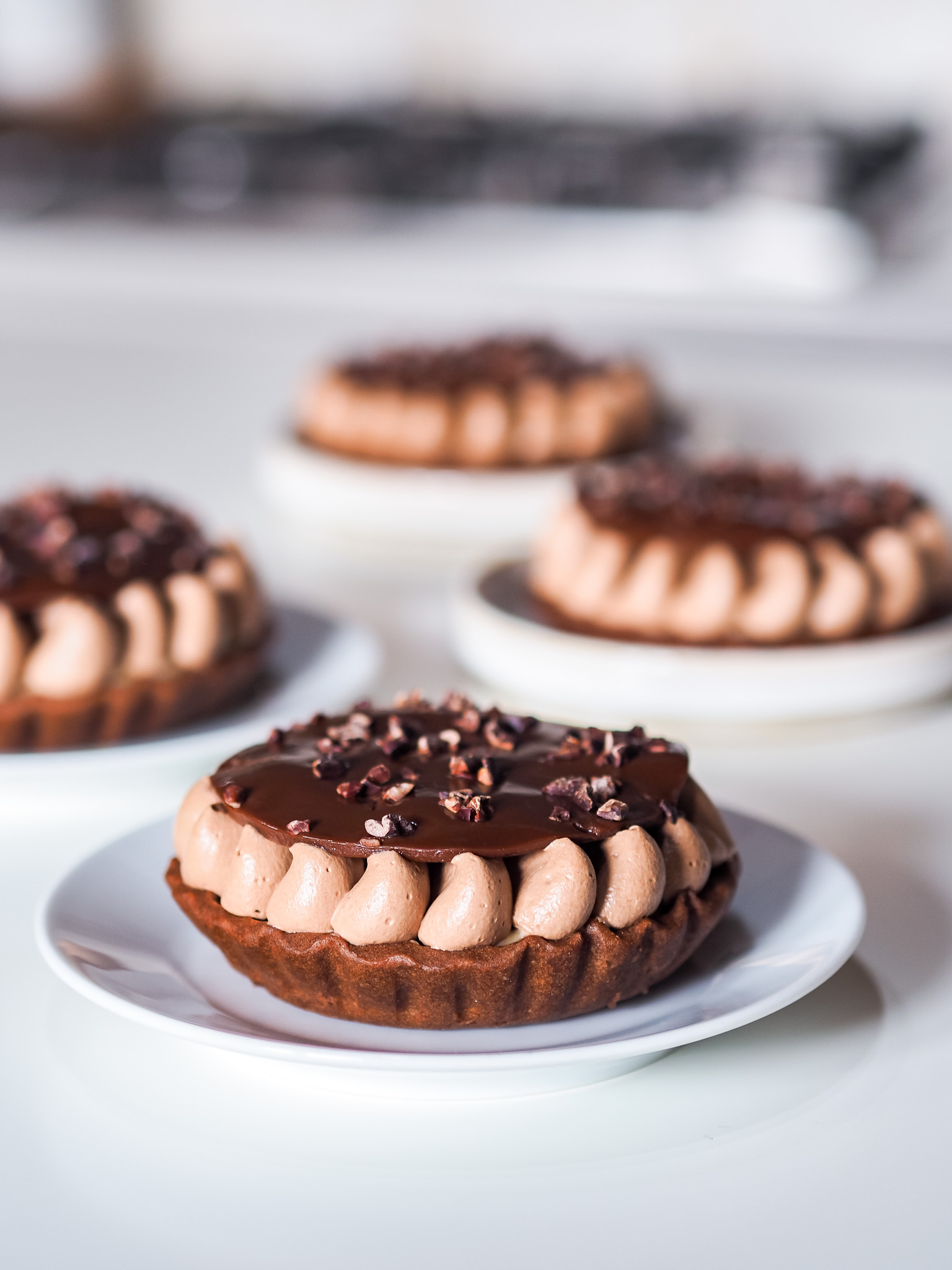 Caramel and Cocoa Nibs Tarts