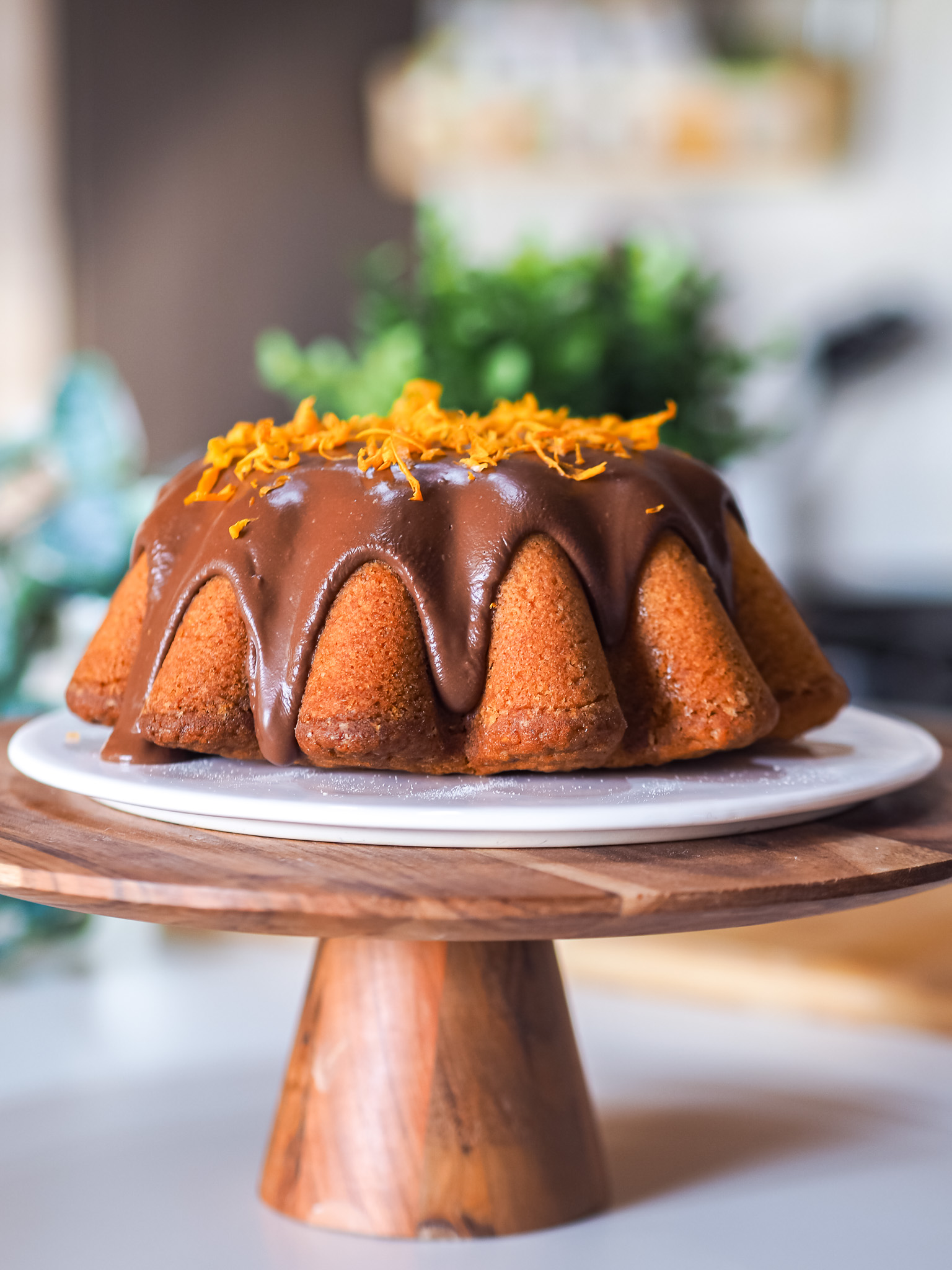 Orange Cake with Chocolate Glaze