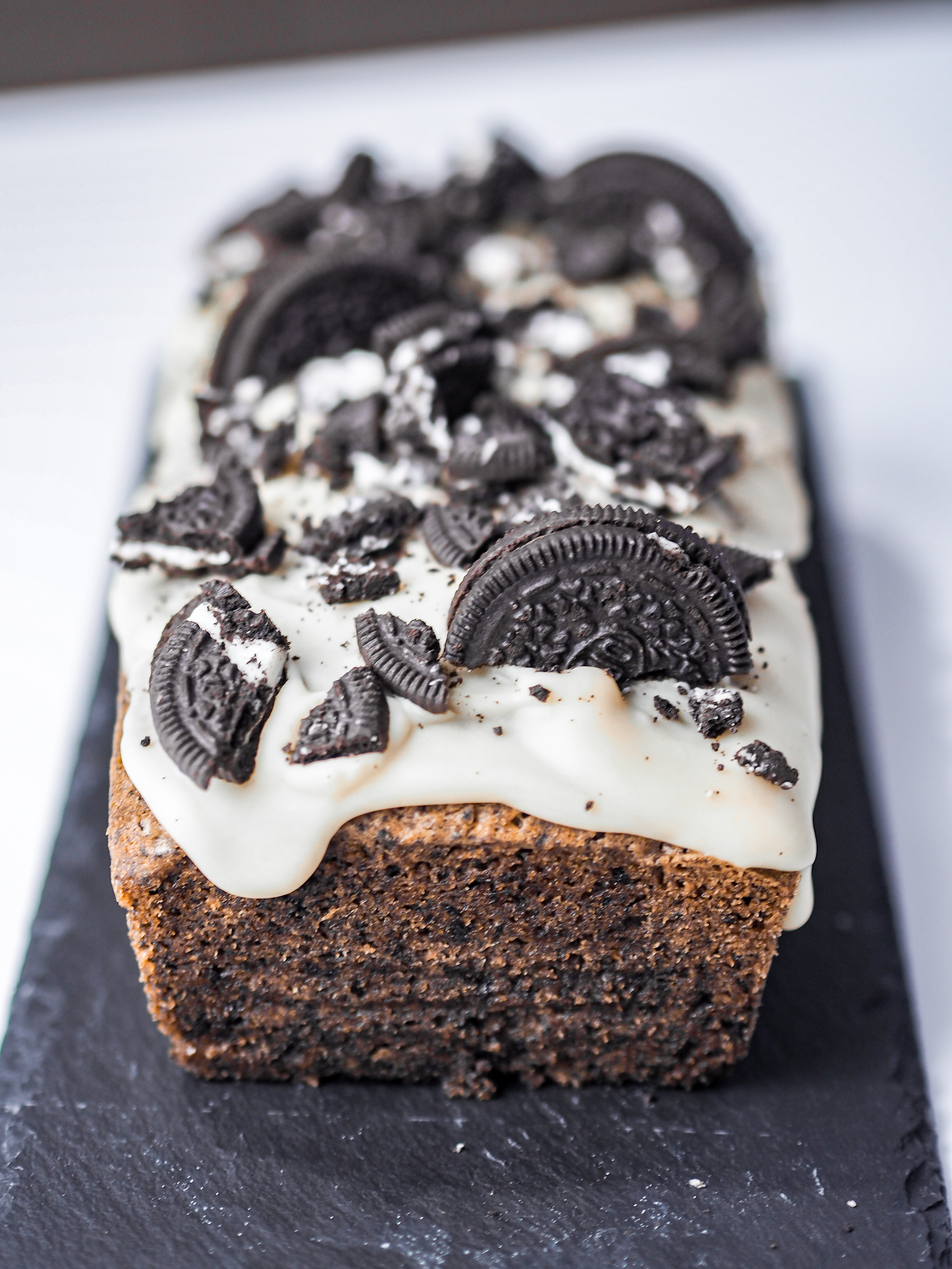 Oreo and White Chocolate Loaf Cake