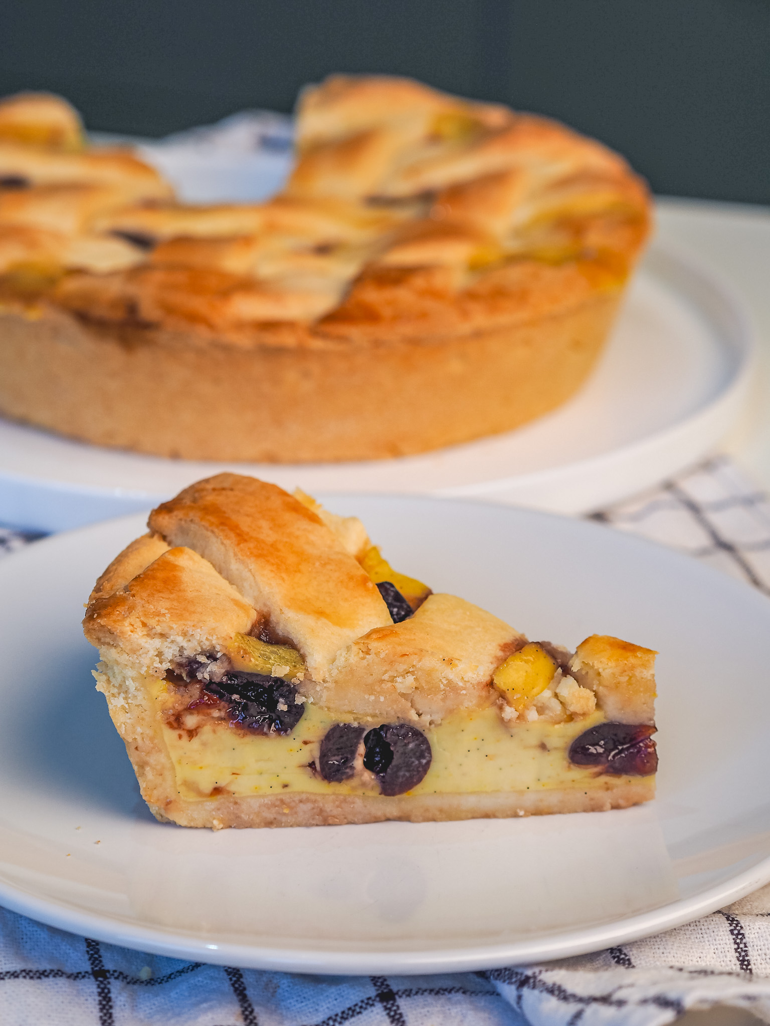 Cream and Sour Cherry Tart