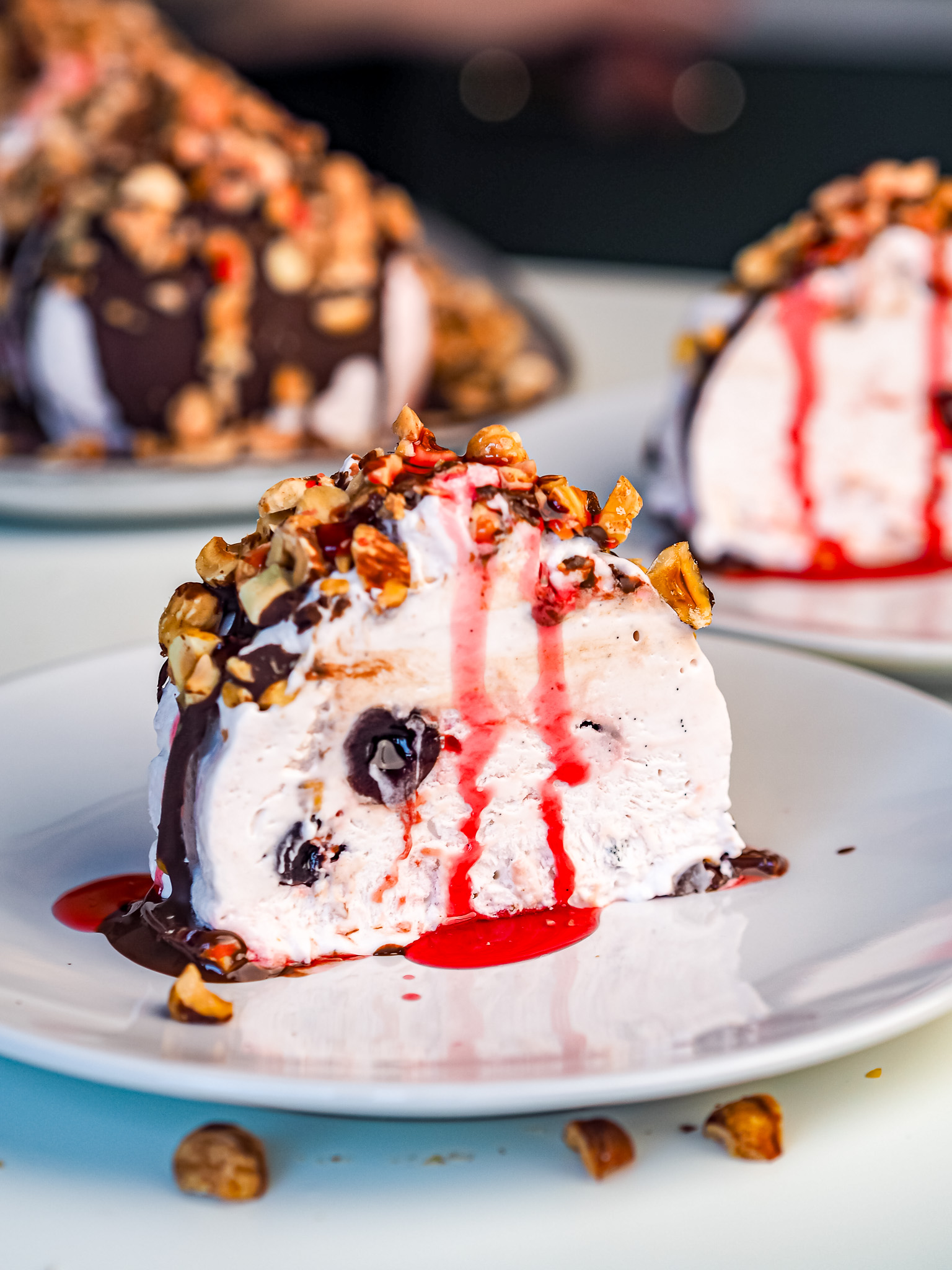 Sour Cherry, Chocolate and Hazelnut Semifreddo
