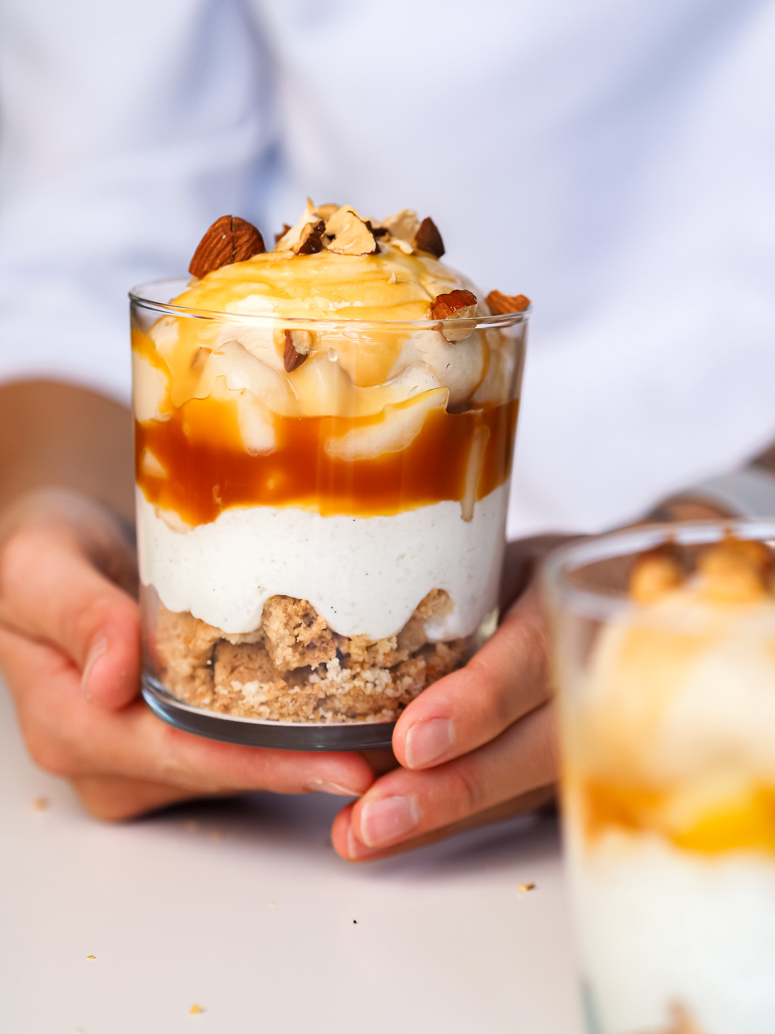 Ricotta, Pear, Caramel and Almond Verrine