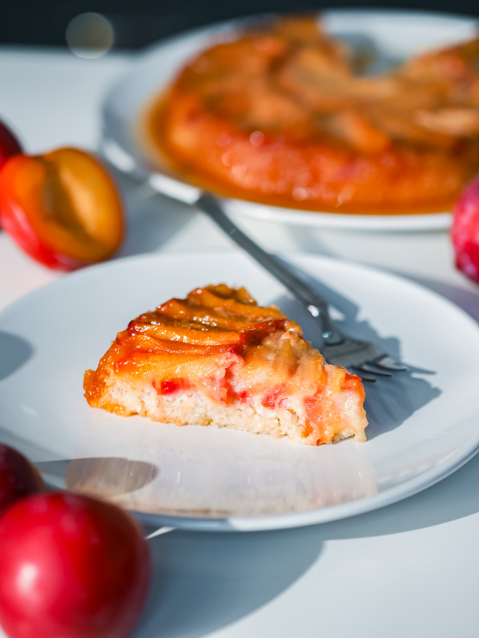 Plum and Almond Upside-Down Cake