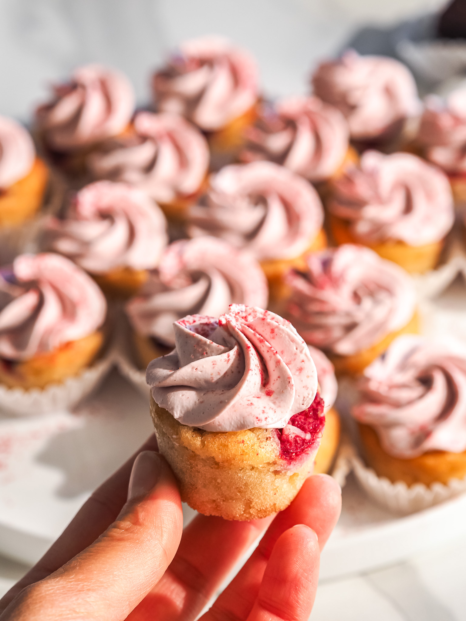 Mini Raspberry Cupcakes